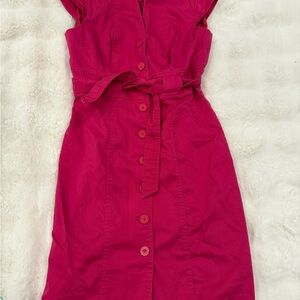 Calvin Klein Fuchsia Button-Down Midi Dress